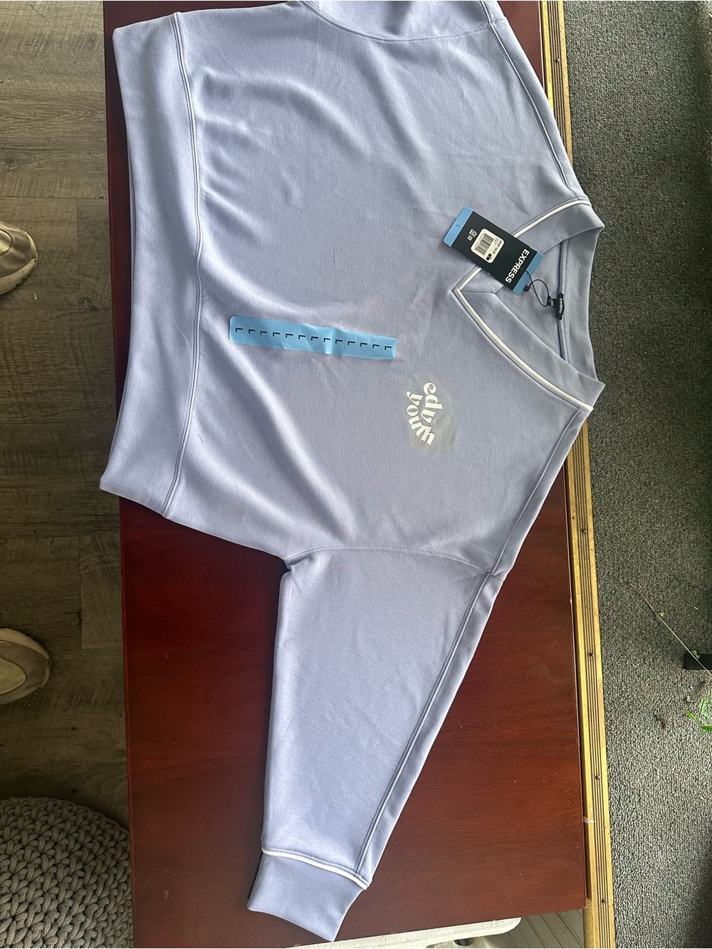 Express Lilac Crewneck Sweatshirt with White Logo